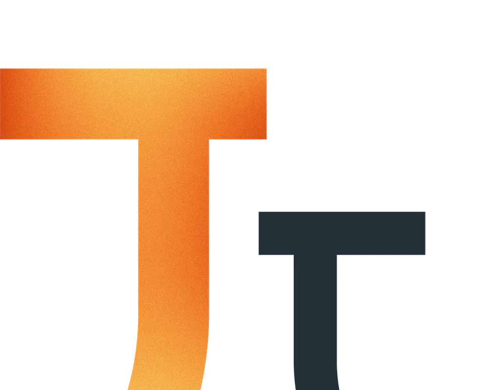Two Ts, one with a gradient and one shorter and clay-coloured